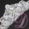Schiffli on Organza Beaded Motif with Rhinestone Accents